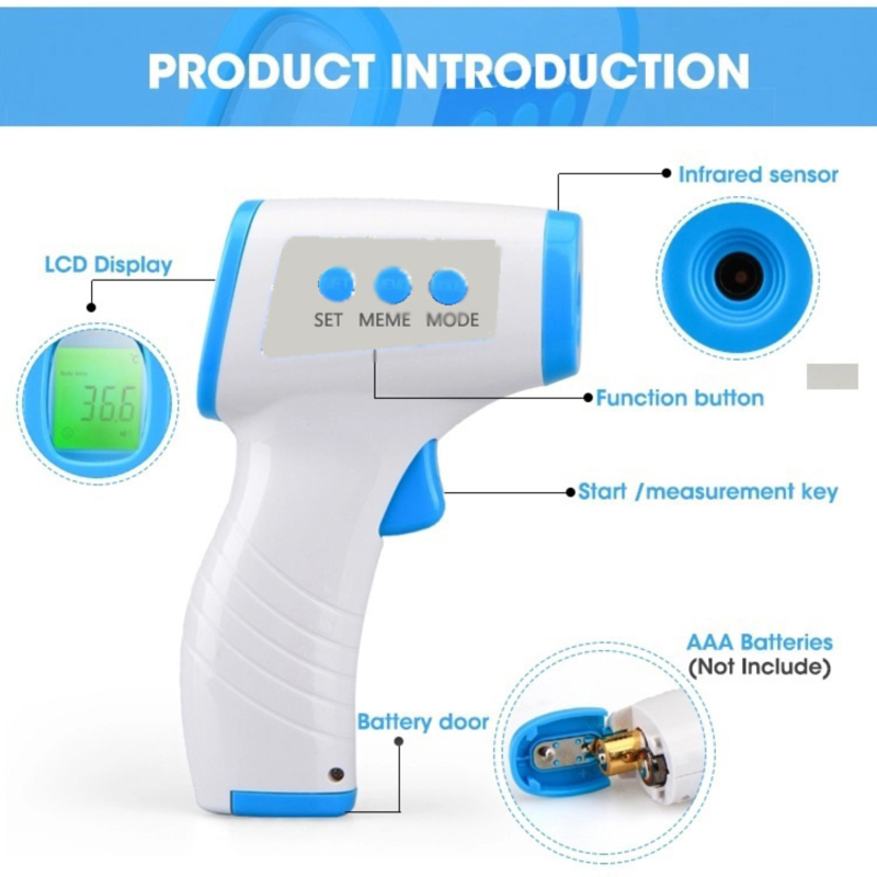 Cyfrowy termometr medyczny z nieprzyłączonym czołem, dla dorosłych, dla dziecka, na gorączkę, z CE \/ FDA \/ FCC